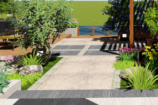 庭院硬質(zhì)鋪裝設(shè)計效果圖