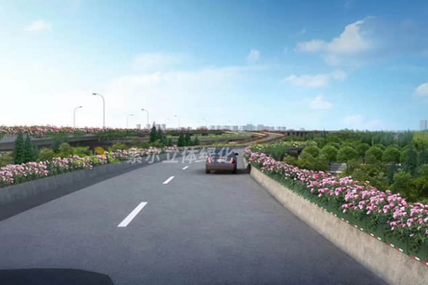 智能高架橋綠化景觀設(shè)計(jì)效果圖