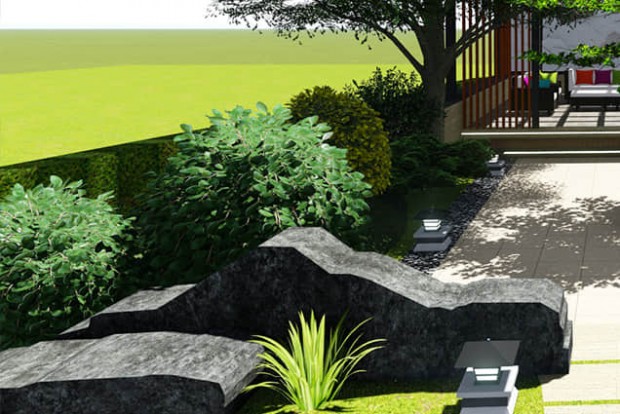 庭院石景設(shè)計效果圖