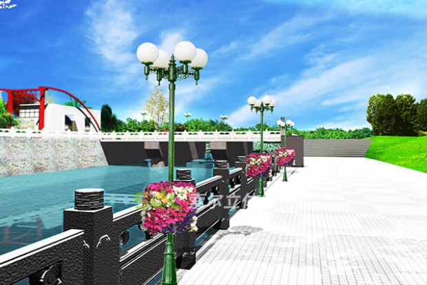 燈桿綠化景觀設(shè)計(jì)效果圖