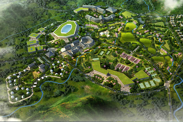 小鎮(zhèn)田園景觀設(shè)計(jì)效果圖