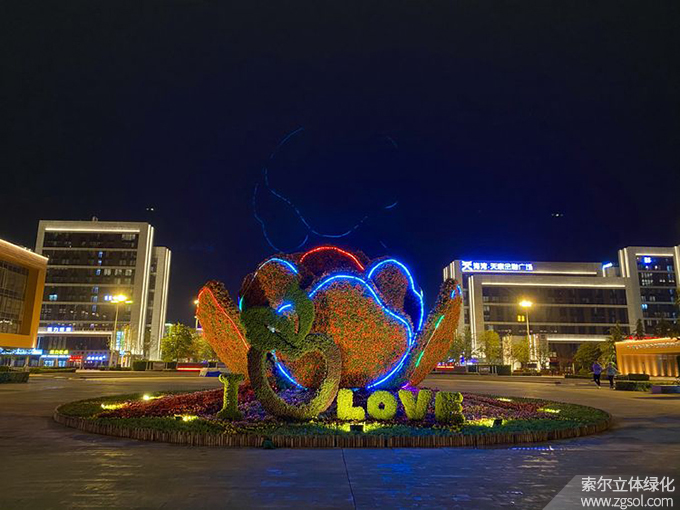 13山東青島膠州市民文化中心五一立體花壇“幸?；ㄩ_(kāi)”  (12).jpg